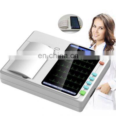 6 channels Touch Screen Ecg Machine Electrocardiograph Portable Ecg Machine With Good Price