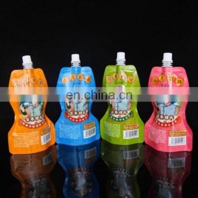 Customized Reusable Juice Drink Food Packaging Bag/ Liquid Stand up Spout Pouch