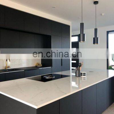 USA Wholsesale Custom Solid Wood Kitchen Cabinets Luxury Classic Shaker Style Black Kitchen Cabinet With Stainless Steel Sink photo-3