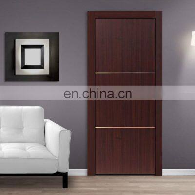 Real solid core flush 3 panel aluminum bedroom bathroom interior contracted house internal plain soundproof wood doors