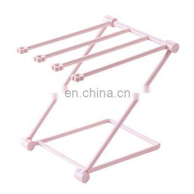 Foldable Bottle Drying Rack Shelf Kitchen Towel Cloth Storage Organizer Holder Rack