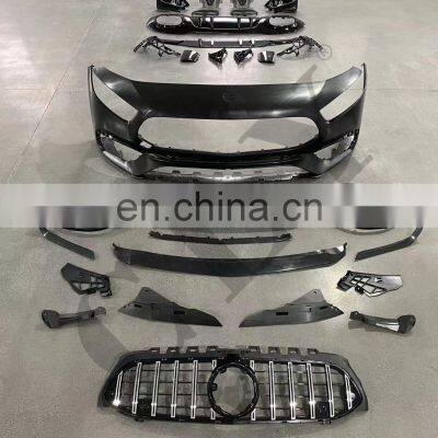 CLY Car Bumpers For 2019-2021 Mercedes Benz W177 A Class Facelift 2021 A45 AMG Bodykit Diffuser With Exhaust Pipe photo-2