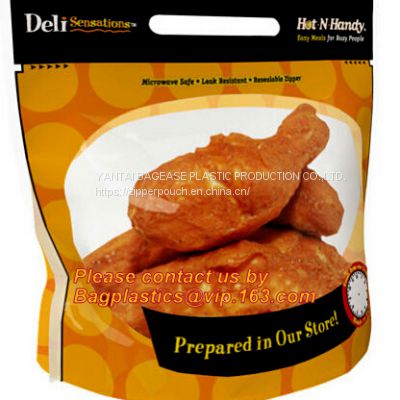 Hot roast chicken bag/hot roast plastic packaging bag for duck,chicken,fish, Fried Chicken Packaging Clear Microwaveable