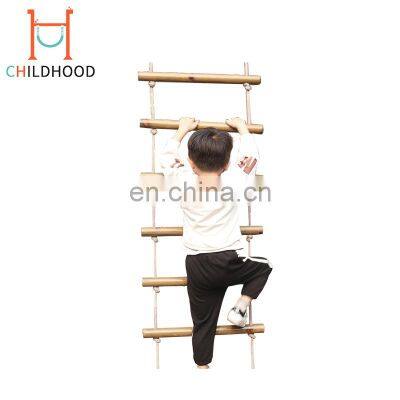 High Quality Kids Swing Set Accessories Wooden Climbing Rope Swing Ladder photo-5
