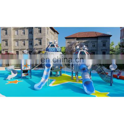 Manufacturer Slide Playground Children Outdoor Playground Equipment with Climbing Net and Slide for children play set