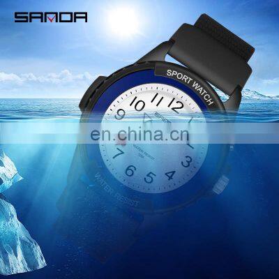 Sanda 6018 Casual Men Brand Quartz Wrist Watches Aanlog Luminous Resin Strap Water Resistant Fashion Men Hand Watch photo-3
