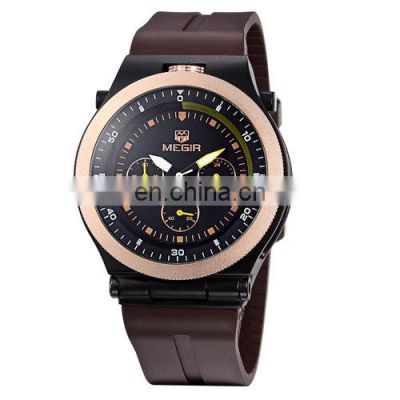 MEGIR 3003 Casual Analog Luminous Men's Watches Quartz Brand Watch Man Silicone Wristwatch Male's Hour Clock