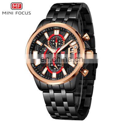 Mini Focus MF0352G Big Screen Chronograph Quartz Watches Luxury Water Proof Mens Watch Gift Set
