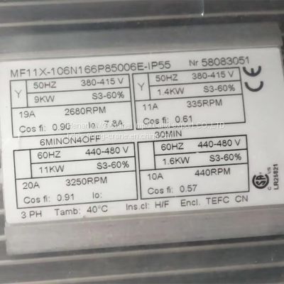 R&M Konecranes Hoist motor MF11X-106N166P85006E-IP55