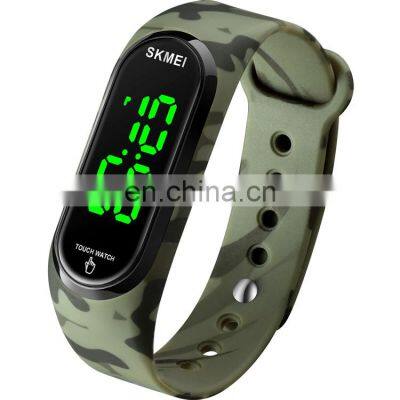 Original watch manufacturer wholesale PU band sport watch Skmei 1804 camouflage grey LED touch screen digital wristwatch