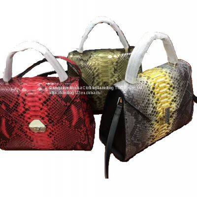 New Imported Python Leather 26cm Portable One-Shoulder Messenger Bag Fashion Trend Casual All-Match High-End