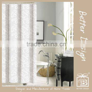 1PC POLYESTER SOLID SHOWER CURTAIN WITH MATCHING WINDOW CURTAINS