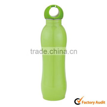 750ml green color wave shape stainless steel sport water bottles