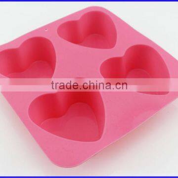 Top Quality Silicone Flexible 4 Cavity Soap Mold Trays