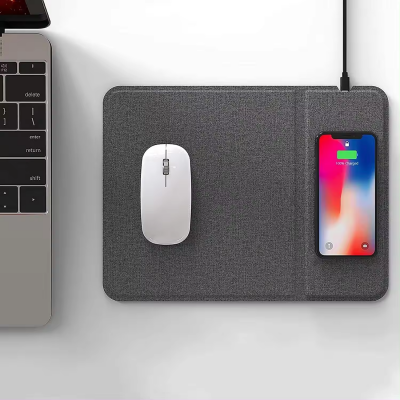 High Quality Custom Logo Magnetic Wireless Charger PU Mouse Pad with Anti-Slip Mobile Phone Stand Multifunction for Laptop