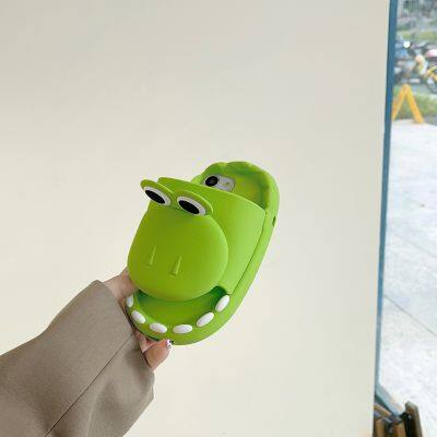 Cartoon tooth green Dinosaur slipper iPhone15 12 for 13/14 Pro max phone case anti-drop case 11