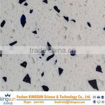 Glass quartz stone slab with nice design/artificial quartz stone with zircon for good looking