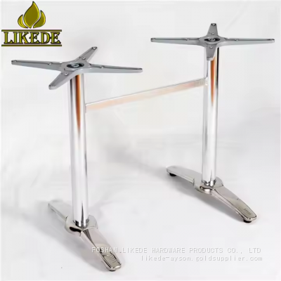 Hot Sale Low Price Double Legs Steel Pipe Table Base 304# Stainless Steel Table Frame photo-2