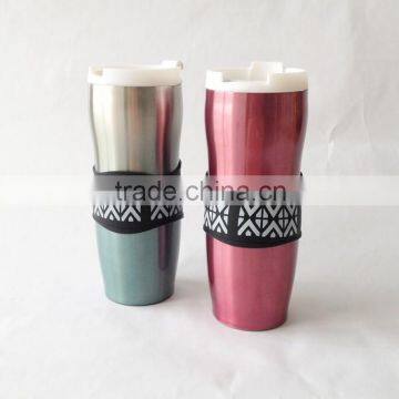 Stainless Steel Thermos Vacuum Flask Manufacture With Silicone Sleeve