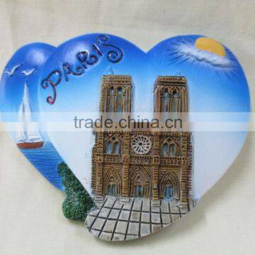 Polyresin France Paris tourist souvenir fridge magnets