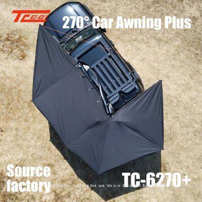 Car Side 270° Awning Plus,carmounted Rotating Sky Curtain,aluminum Alloy Oxford Cloth Canopy,camping Rainproof Sunshade