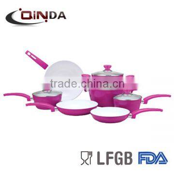 11 Pieces aluminium forged ceramic coated cookware set