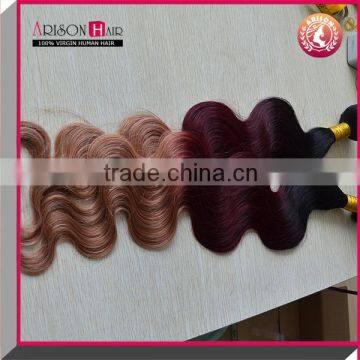 New brazilian hair bundles two tone ombre colored hair weave bundles purple ombre weave