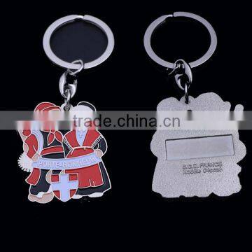 Stamp metal keychain with soft enamel, nickel plated