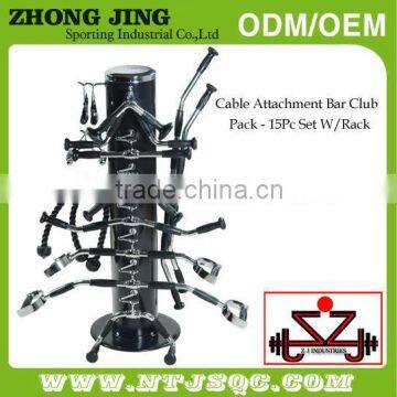 15 Piece Cable Attachment Club Pack With Rack&Cable Attachment&Straight Bar With Revolving Hanger photo-2