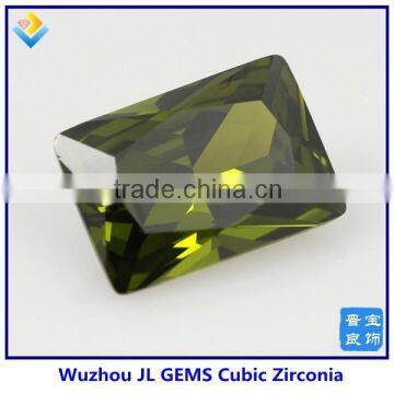 High Quality Synthetic Olivine Rectangle CZ/Cubic Zirconia Gemstone photo-2