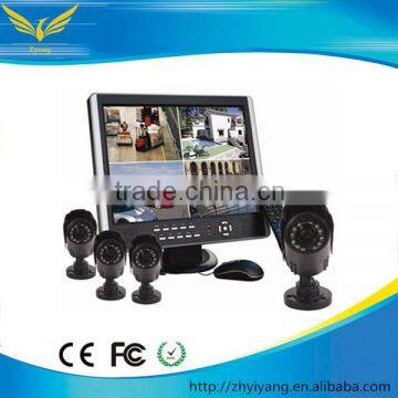 HD 4 CH LCD/DVR 4ch dvr combo cctv camera kit wireless security camera system