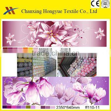 Big flowers twill polyester brushed printed textile fabric with roll packing from changxing manufacturer