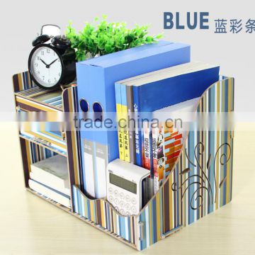 Wooden Bookend Storage Holder Modern Decorative Bookends wood desk organizer rack