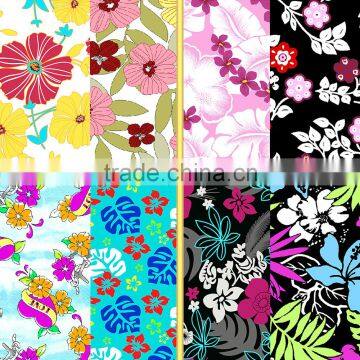 Soft hand feel custom printing lycra swimwear fabric/printed flower pattern fabric