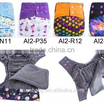 AnAnBaby Reusable double gusstes Bamboo charcoal ai2 cloth diapers                        
                                                Quality Choice