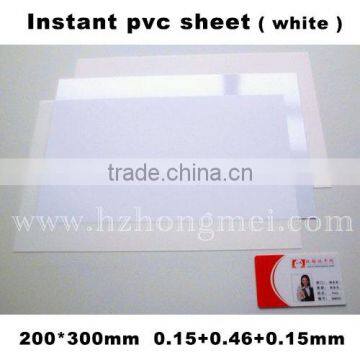 2015 alibaba supplier white PVC plastic non-lamination sheets for instant cards