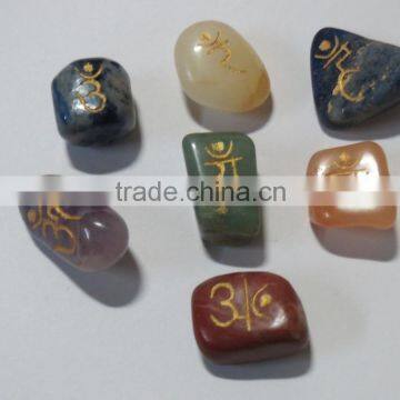 Tumbled Rune Sets With Engraving Chakra Stone Sets photo-4