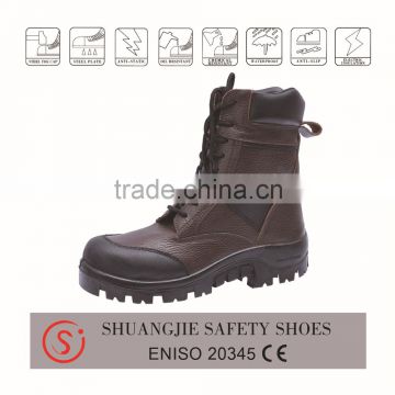 embossed leather safety boots steel toe cap safety work bootsNO.9039