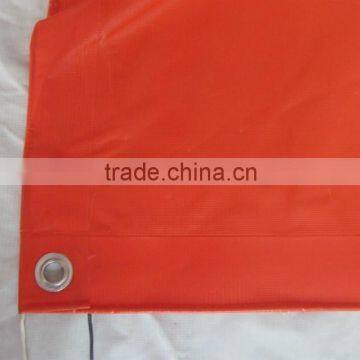 orange color polyester pvc tarpaulin fabric cover with waterproof and fireproof