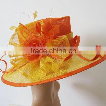 Nice color matching lady hat/sinamay hat/party hat/event hat