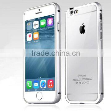 Transparent Acrylic Arc Back Cover With Multi Color Metal Bumper Cell Phone Cases for Iphone6 6plus photo-3