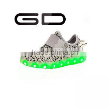 Handmade durable LED shoes, GD latest design shiny color mixed shoes for kids