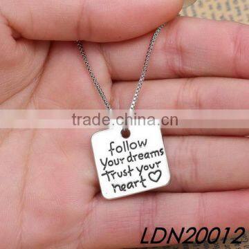 Follow your dreams trust your heart best friend gift necklace friendship necklace graduation gift necklace