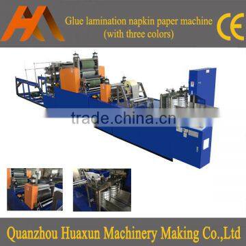 Automatic printing serviette tissue lamination interfold paper napkin manufacturing machine