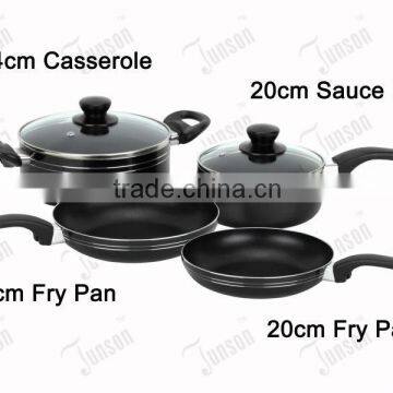 6Pcs Pressed Aluminum Cookware Set/Non-stick Cookware Sets With Black Bakelite Handle photo-2