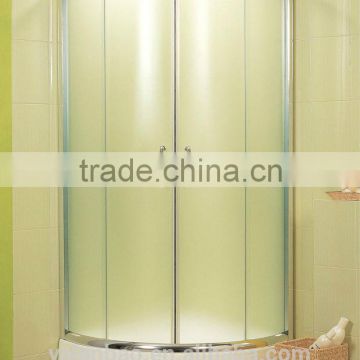 cheap shower room with temper glass and acrylic tray