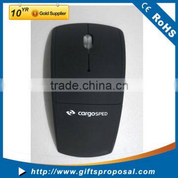 2.4G Snap-in Transceiver Fold Wireless Mouse Cordless Mice USB Folding Mouse Black