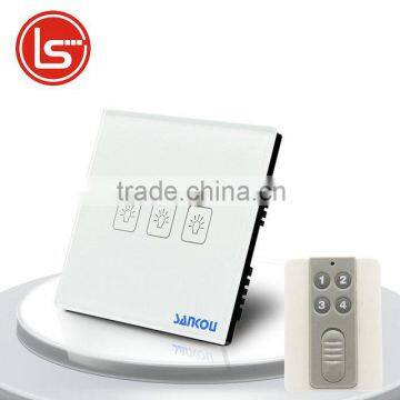 UK Standard Remote Wall Switches with Controller 3Gang1Way 50HZ/60HZ Remote Light Switch 220V with LED Indicator