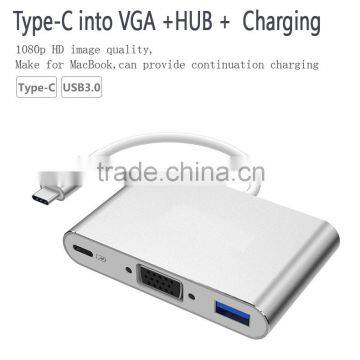 2016 New Arrival 3 in 1 USB Type C Adapter to VGA and 3.0USB Port photo-2