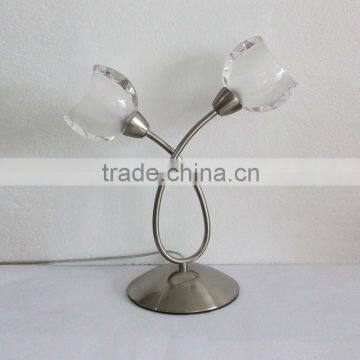 new contemporary clear glass table lamp with 2 heads